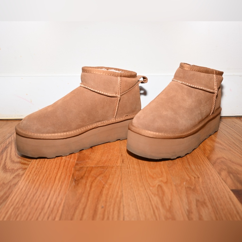 Slip on platform ankle boots